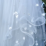 Длинный белый аксессуар для волос для невесты, французский стиль, в цветочек