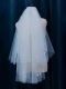 № 7 белая двухслойная фата средней длины 80 см с гребнем для волос