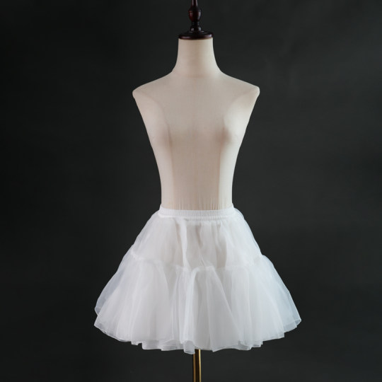 裙撑日常微蓬Lolita百搭30cm洛丽塔蓬蓬中短款欧根纱软纱两层无骨