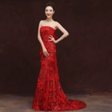 Летнее вечернее платье для невесты, красное платье подружки невесты, свадебное платье, крой «рыбий хвост»