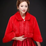 Осенняя накидка для невесты, красное ципао, шерстяное удерживающее тепло свадебное платье, большой размер