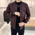 xu hướng gió Hồng Kông 2020 mùa xuân và mùa thu mới da của nam giới Hàn Quốc phiên bản của chiếc áo khoác da PU rửa áo khoác da mỏng của nam giới 