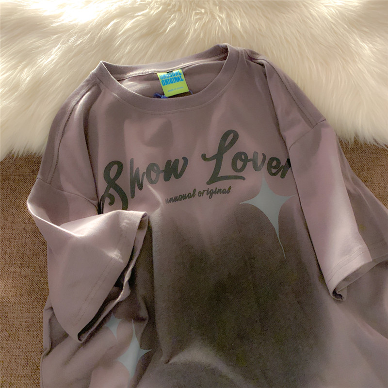 New age-reducing college style 2022 niche short-sleeved tide brand casual Korean version of Harajuku style personality men's and women's tops