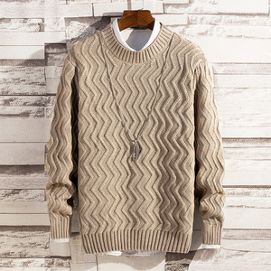 19年秋冬新款加厚纯色圆领毛衣韩版