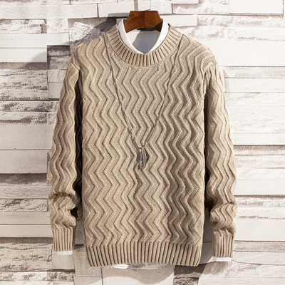 19年秋冬新款加厚纯色圆领毛衣韩版