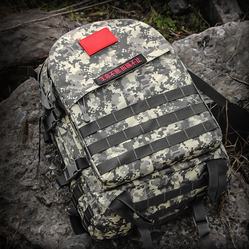 Wolf Rock Outdoor Military Fan Tactical Bag Backpack Male CP Camouflage Bag Mountaineering Bag Large Capacity Rucksack Computer School Bag