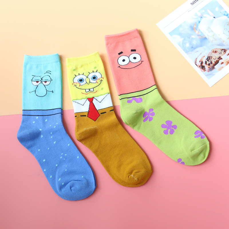3 Pairs of Owen 5 Spongebob Squarepants Series Cartoon Anime Socks for Men and Women, Creative Mid-Calf Socks for Couples 3 Pairs of Owen 5 Spongebob Squarepants Series Cartoon Anime Socks for Men and Women, Creative Mid-Calf Socks for Couples