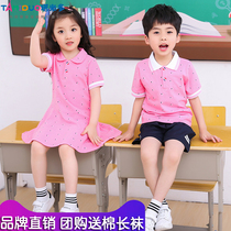 Kindergarten garden clothes summer short sleeve set graduation clothes summer class clothes cotton primary school uniforms into the garden photo clothing