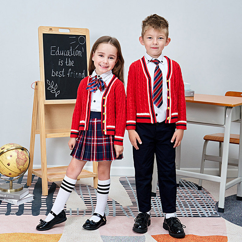 Kindergarten Garden Clothing Spring Autumn Clothing Yinglun Wind Class The Knitted Sweatshirt Performance Suit Children's School Suit Elementary School Students Winter