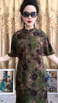 Silk cloak two-piece dress summer new short sleeve mulberry silk jacquard middle-aged mother dress Noble foreign style