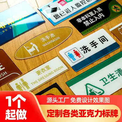 Acrylic logo plate customized plastic custom-made UV screen printing household number plate company logo House warm reminder outdoor waterproof safety warning floor index advertising sign customized