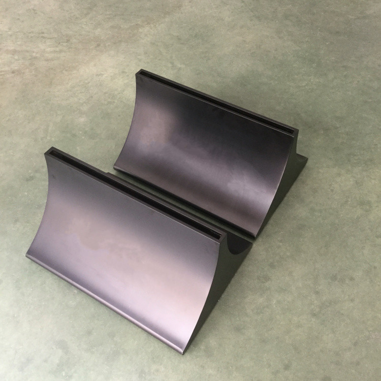 Black curved base manufacturer professional custom tempered glass display stand to produce black stand base table