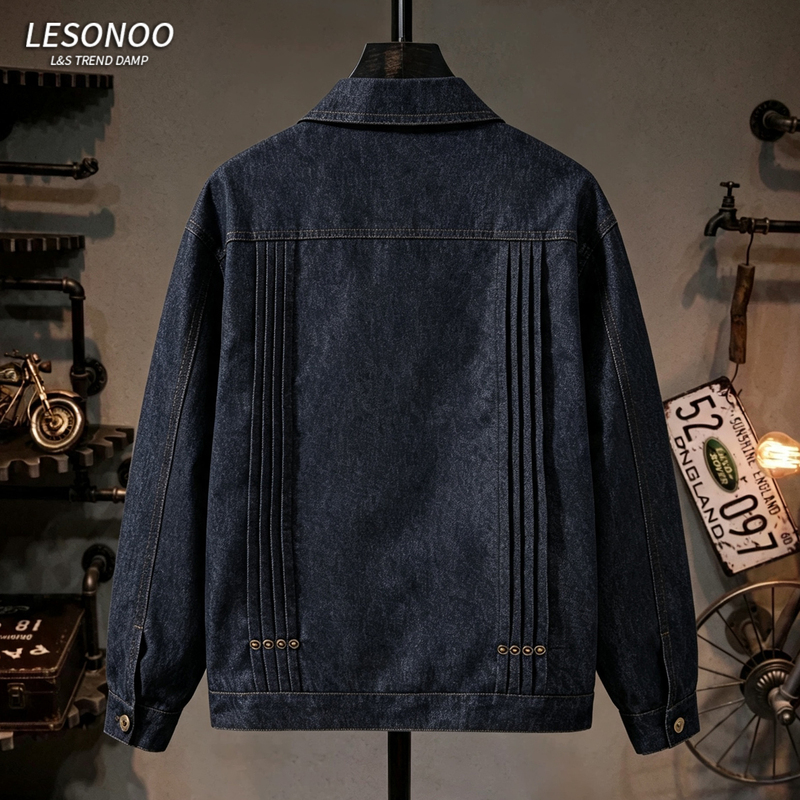 American-Style Light Mature Denim Jacket for Men 2026 New Loose Trendy Original Color Washed Workwear Casual Coat
