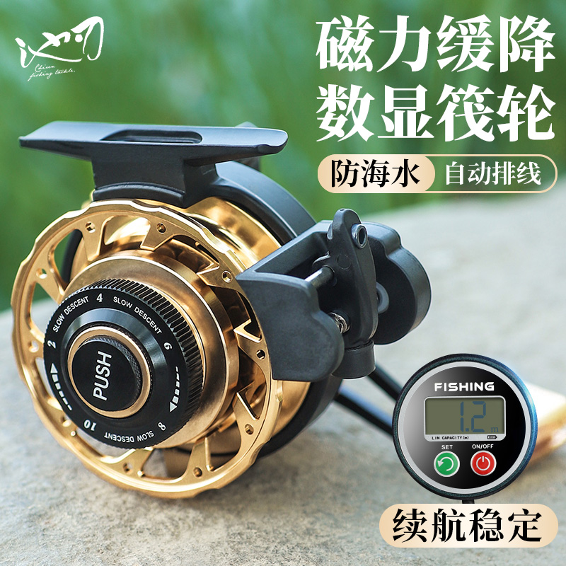 Pool Blade Raft Fishing Wheel Microlead Magnetic magnetic slow down bridge raft valve wheels Number of sea fishing Exclusive All-metal Fishing Wheels Ice Fishing-Taobao