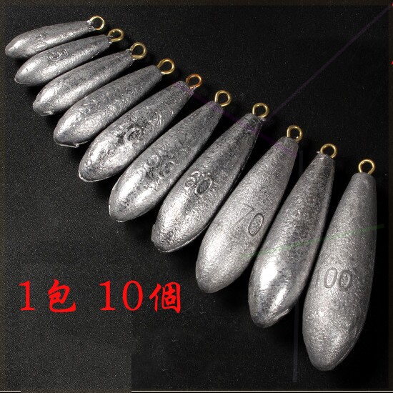 Tungsten steel lure accessories bullet lead sinker soft bait plug lead lua down fishing lead water droplet lure lead sinker