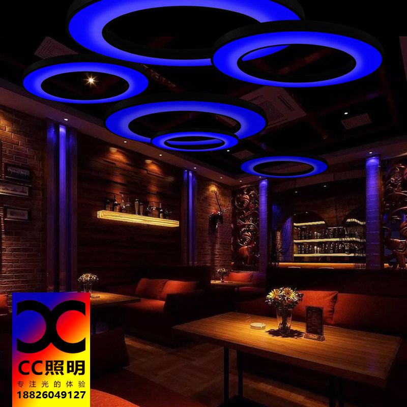 Bar atmosphere lightClear ring ring colourful network red tavern bar hot pot shop top decorative chandelier KTV creative