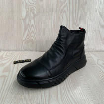 Spring 2019 New broken-size leather mens shoes fashion foreign style casual round head side zipper cowhide high-top shoes