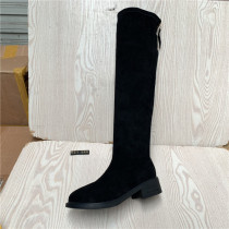 Clearance treatment 2019 autumn new womens shoes in thick heel thin stretch thin velvet knee long Knight boots