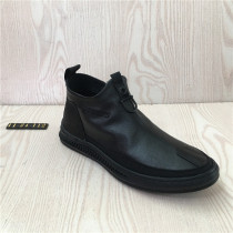 Break code processing autumn and winter New outdoor casual side zipper velvet leather warm and comfortable wear-resistant high mens shoes