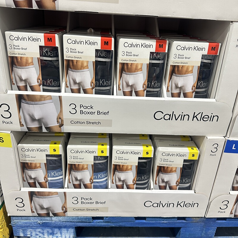 Suzhou Costco In-Stock Ck Men's Underwear 3-Pack Boxer Shorts, Soft, Comfortable, Simple and Casual