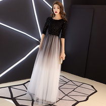 Stunning evening dress women 2021 New banquet temperament black light luxury niche high-end atmosphere host