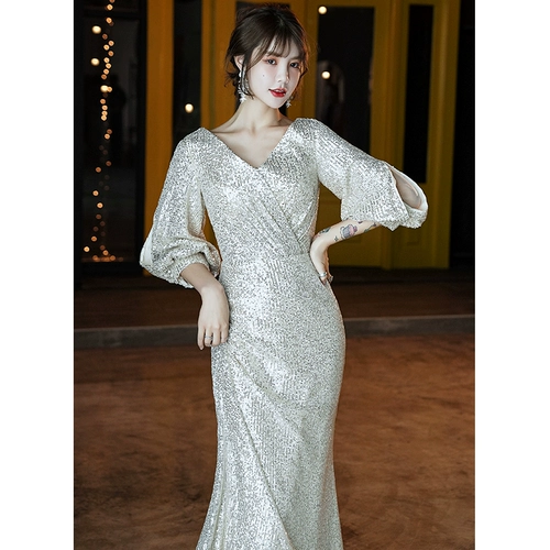 Вечернее платье, демисезонное платье подружки невесты, блестки для ногтей, юбка, лонгслив, коллекция 2021