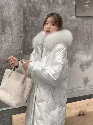 Winter loose cotton clothes women's long version 2021 new explosive embroidery long version long knee cotton padded jacket loose coat