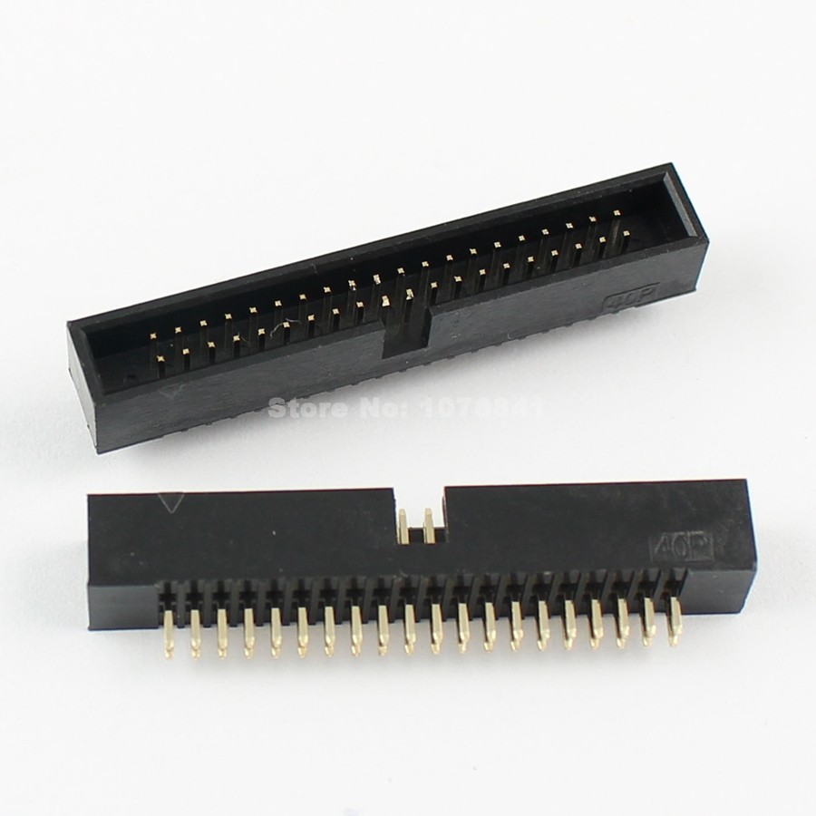 10 Pcs 1 27mm 2x20 Pin 40 Pin DIP Male Shrouded PCB Box Head