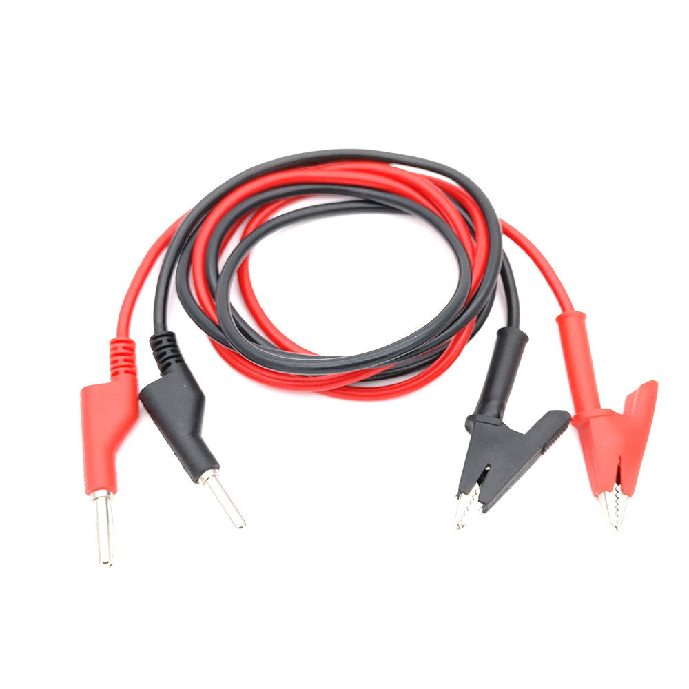 Black and Red 4mm Stackable Banana Plug To Alligator Clip Si