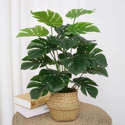 Artificial Flower Living Room Decoration Bedroom Floor-Standing Bionic Green Plant Fake Flower Potted Plant Ornaments Leaf Turtle Back Interior Decoration