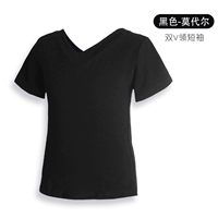 Черные шорт-рукавы (твердый цвет) -mandar