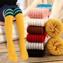 Warm childrens socks coral velvet plus velvet thickened boys and girls baby stockings autumn and winter cotton socks