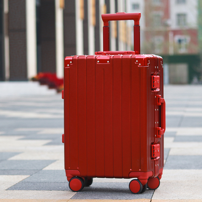 Otreasure Wedding Suitcase With Wedding Suitcase High Face Value Lalever Box INS Online Red Student 24 Sturdy Durable 20 Inch 6