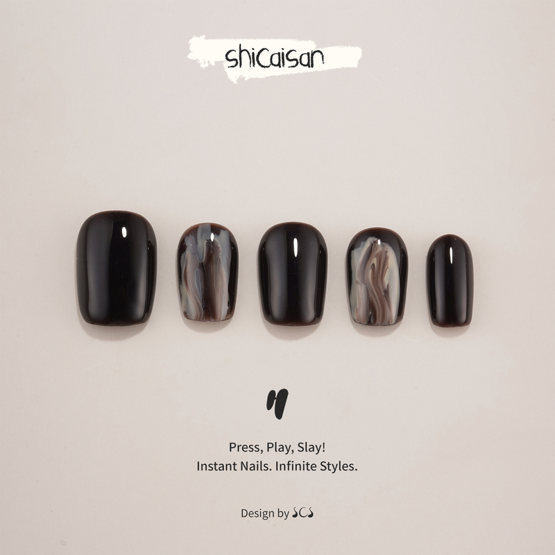 Ten Colors Three【Mocha Marble】Handmade Wearable Nails 2026 Short Style Spring High-End Deep Brown Gradient Ten Colors Three【Mocha Marble】Handmade Wearable Nails 2026 Short Style Spring High-End Deep Brown Gradient