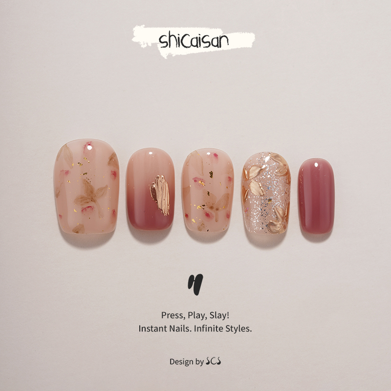 Ten Colors Three【Cherry Tea Whispers】Purely Handmade Wearable Nails 2026 New Style High-End Hand-Painted Gentle Style Nail Art Ten Colors Three【Cherry Tea Whispers】Purely Handmade Wearable Nails 2026 New Style High-End Hand-Painted Gentle Style Nail Art