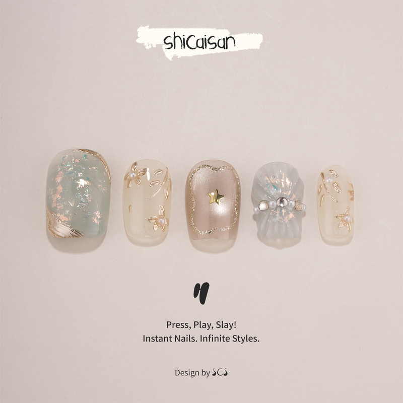 Ten Colors Three【Tangli】Handmade Wearable Nails 2026 Short Style High-End Transparent Three-Dimensional Flower Pearl Manicure Ten Colors Three【Tangli】Handmade Wearable Nails 2026 Short Style High-End Transparent Three-Dimensional Flower Pearl Manicure