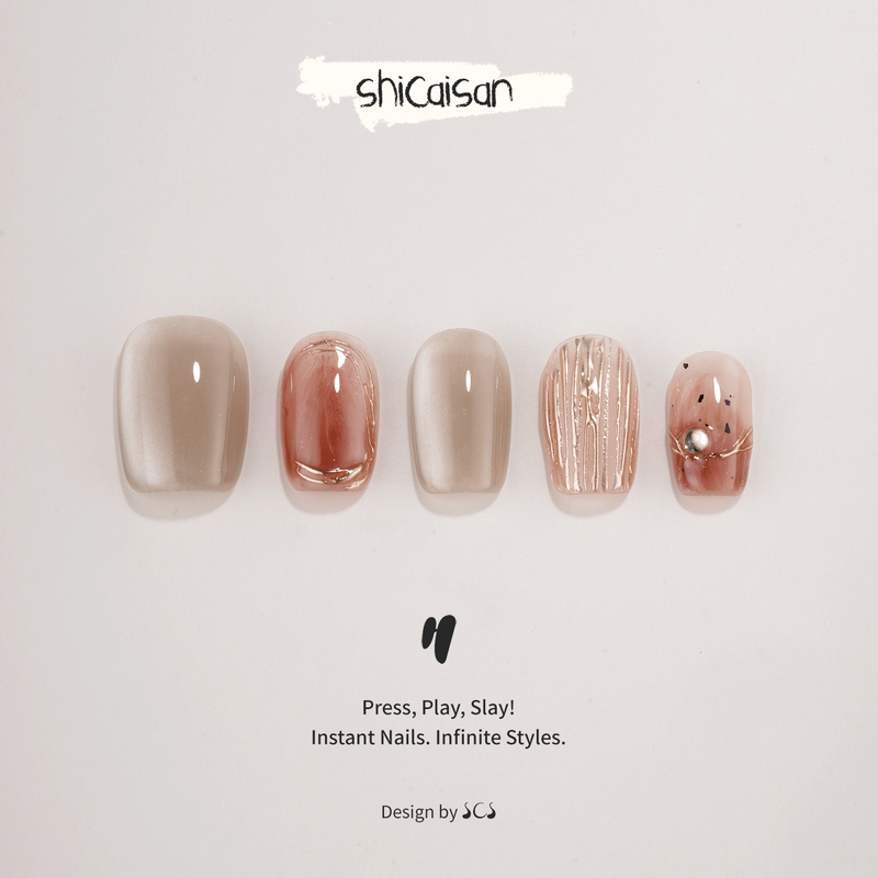 Ten Colors Three【Amber Gold Foil】Handmade Wearable Nails 2026 High-End Spring Gilded Cat Eye Elegant and Brightening Ten Colors Three【Amber Gold Foil】Handmade Wearable Nails 2026 High-End Spring Gilded Cat Eye Elegant and Brightening