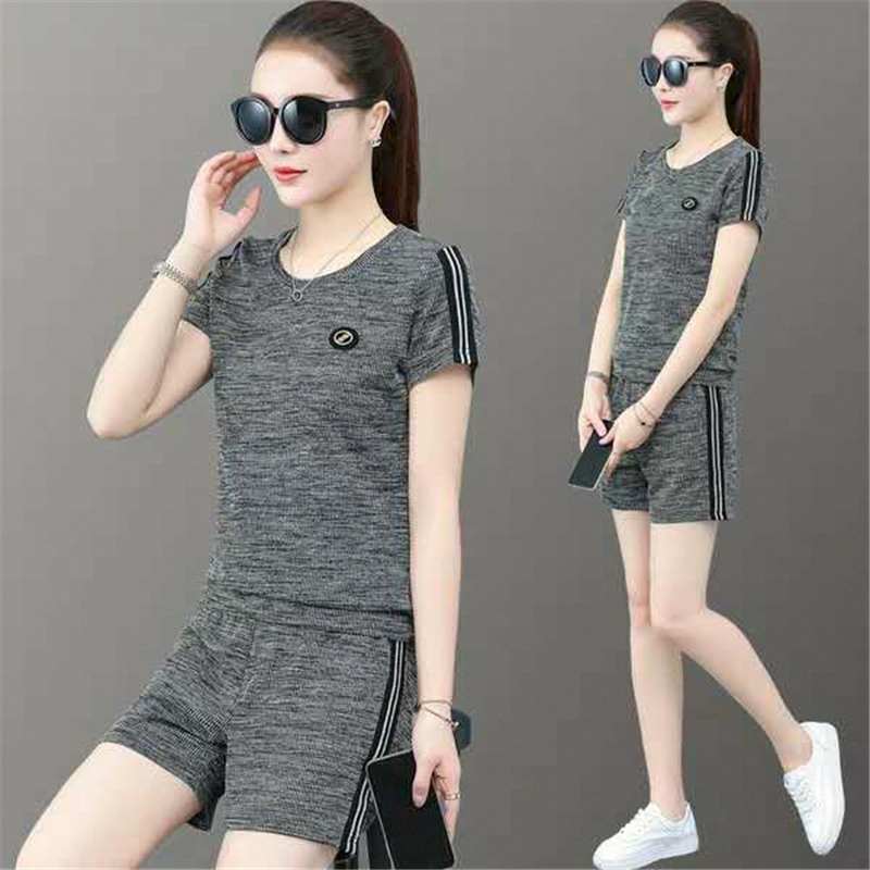 Casual Sports Suit for Women 2026 Summer Clothes Korean Style Loose Short-Sleeved Summer Fashion Girl Outfit Two-Piece Set Trendy Casual Sports Suit for Women 2026 Summer Clothes Korean Style Loose Short-Sleeved Summer Fashion Girl Outfit Two-Piece Set Trendy
