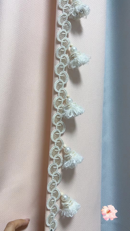 New Light Luxury Simple Modern French-Style Curtain Lace Decorative Curtain Head Accessories and Side Bead Splicing