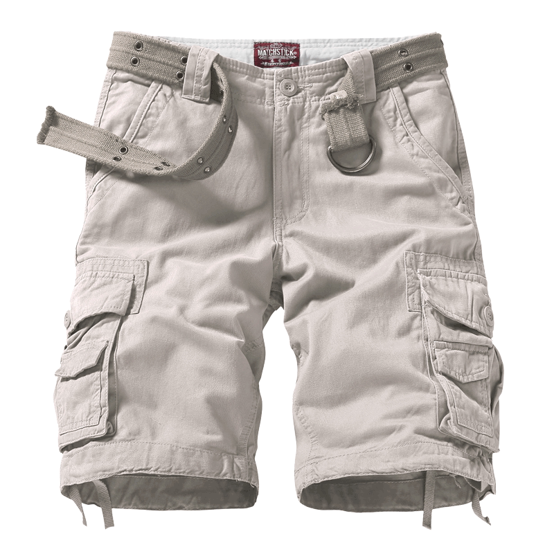 Men's Casual Cargo Shorts, Trendy Summer Loose-Fitting Mid-Length Shorts with Multiple Pockets, Large Size, Model 3056