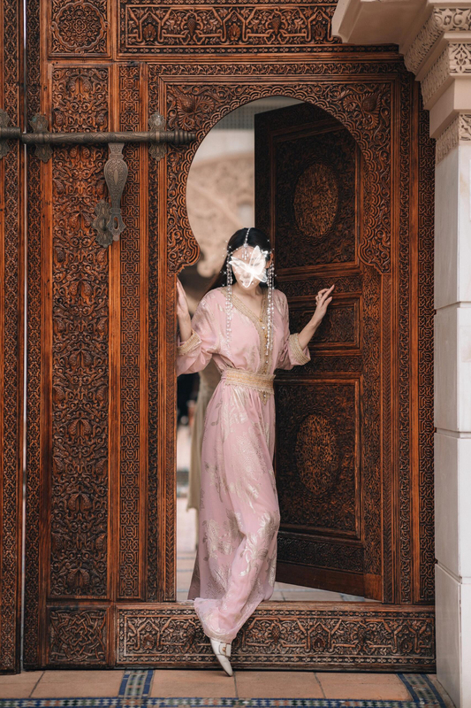 Abu Dhabi Travel Outfit Robe Moroccan Photo Dress Vacation Pink Princess Dress