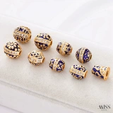 Сине-белый браслет, ожерелье, ювелирный шарм, аксессуар, аксессуары, 18 карат, золотой цвет, DIY