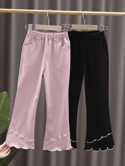 女童喇叭裤春秋款外穿童裤中大童休闲长裤春季儿童裤子春装薄潮