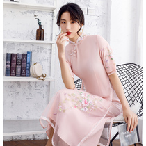 Improved cheongsam young girl summer often 2021 Chinese style long retro slim dress
