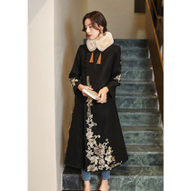 Winter Chinese woolen coat women 2020 new Chinese style winter dress thick cheongsam thick woolen vintage coat