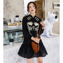 Cheongsam young girl 2021 spring new little country tide Chinese style retro womens dress
