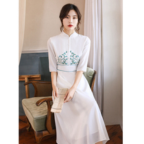 Cheongsam modified version 2020 new young girl thin Chinese style retro Chinese style embroidered womens dress