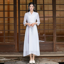 Improved version of Hanfu dress female Chinese style retro fairy young girl 2021 summer new Tang tea suit