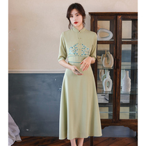 Improved version of cheongsam 2021 New Chinese style slim temperament long retro young womens dress women
