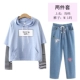 [Голубая вершина+Radish Rabbit Jeans]